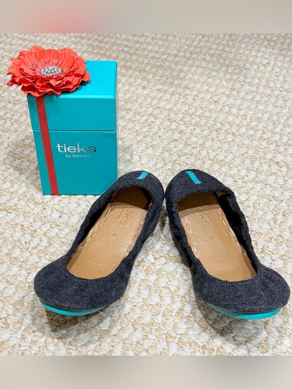 Tieks greystone vegan ballerina flats women size 8 balletcore lagenlook minimal
